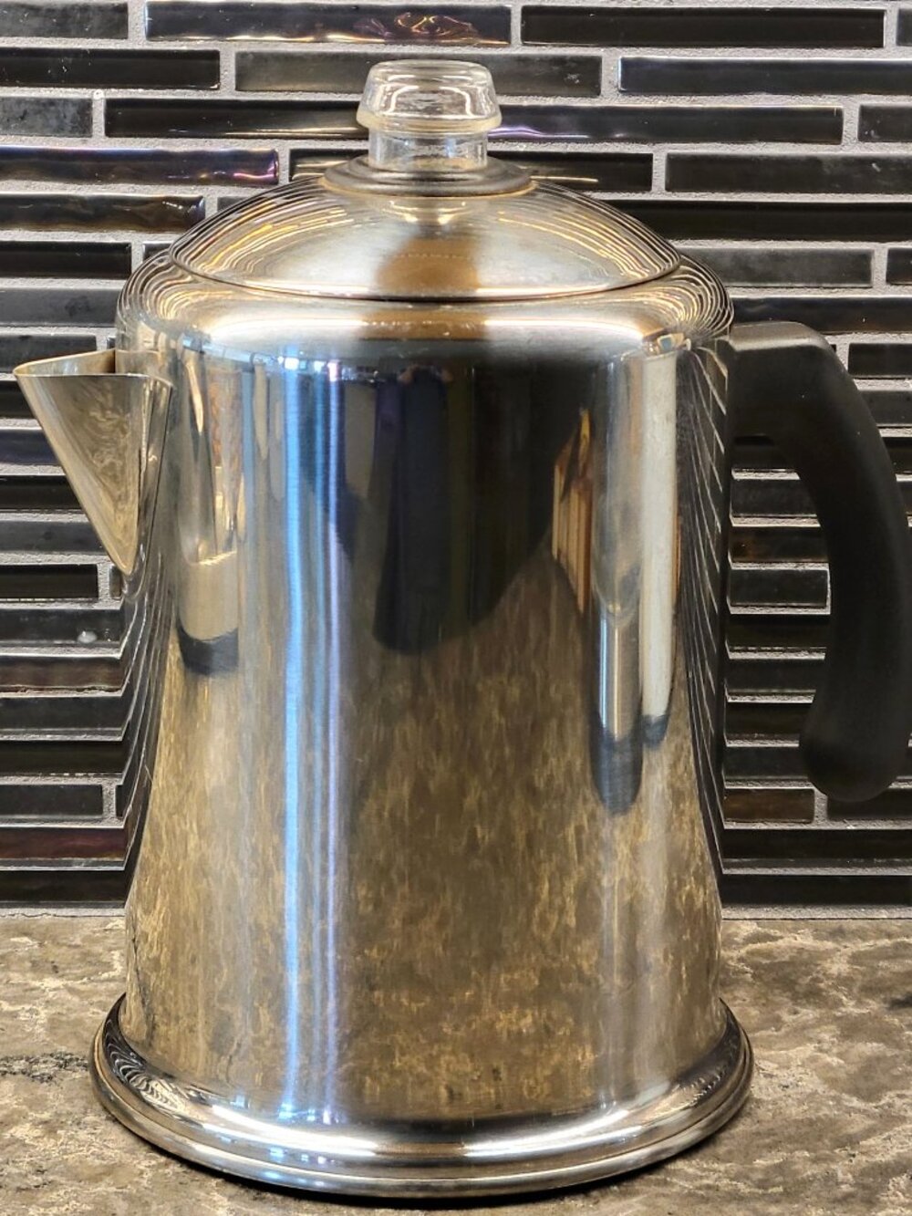FARBERWARE 12 CUP VINTAGE STOVETOP STAINLESS STEEL COFFEE PERCOLATOR QQ25C